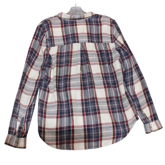American Eagle Shirt Womens Plaid Button Up Boyfriend Fit Size Medium - Picture 2 of 8